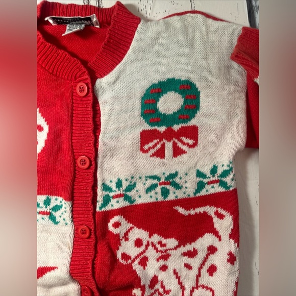 Girls Christmas sweater Plum Ave USA made 1995 EUC - Picture 5 of 12